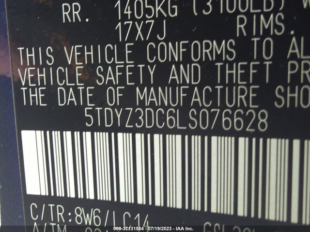 Toyota Sienna Xle Auto Access 2020 5TDYZ3DC6LS076628 Image 15