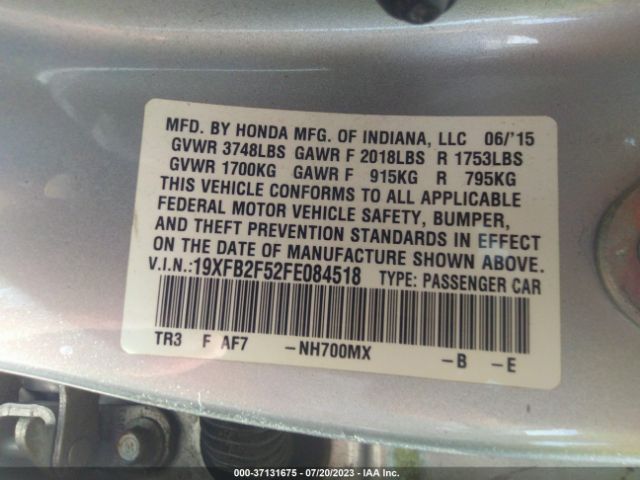 19XFB2F52FE084518 Honda Civic Sedan Lx