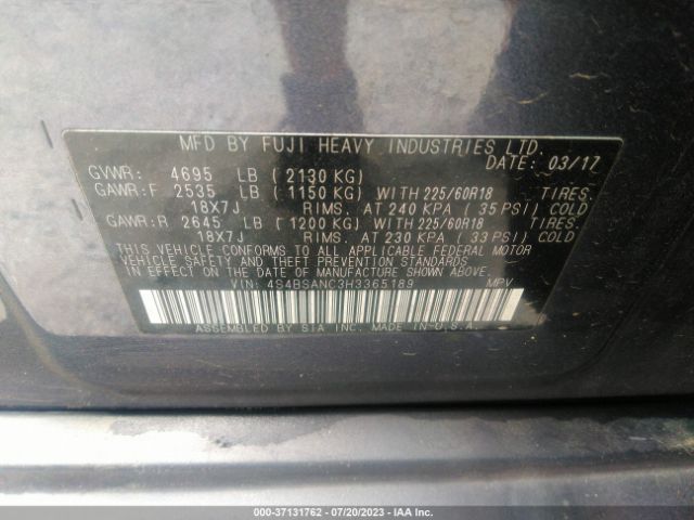 4S4BSANC3H3365189 Subaru Outback Limited