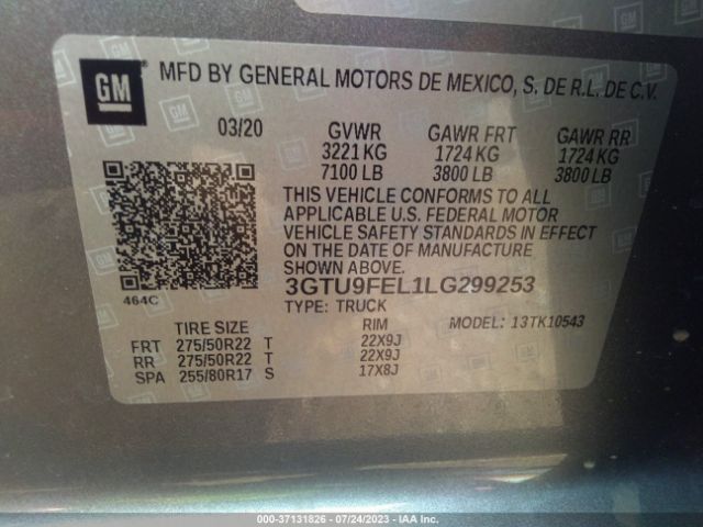 3GTU9FEL1LG299253 GMC Sierra 1500 Denali