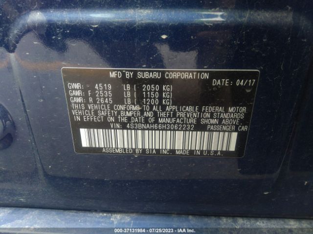 4S3BNAH66H3062232 Subaru Legacy Premium