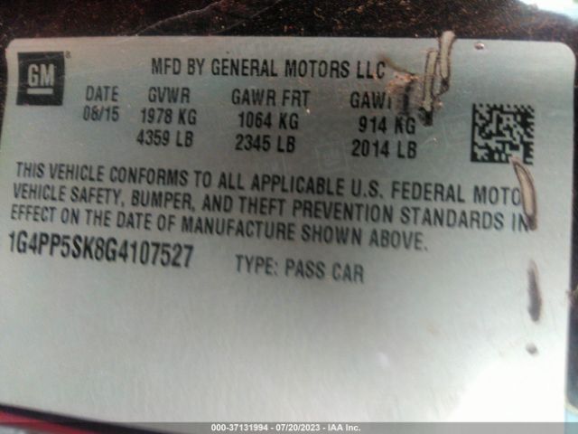 1G4PP5SK8G4107527 Buick Verano