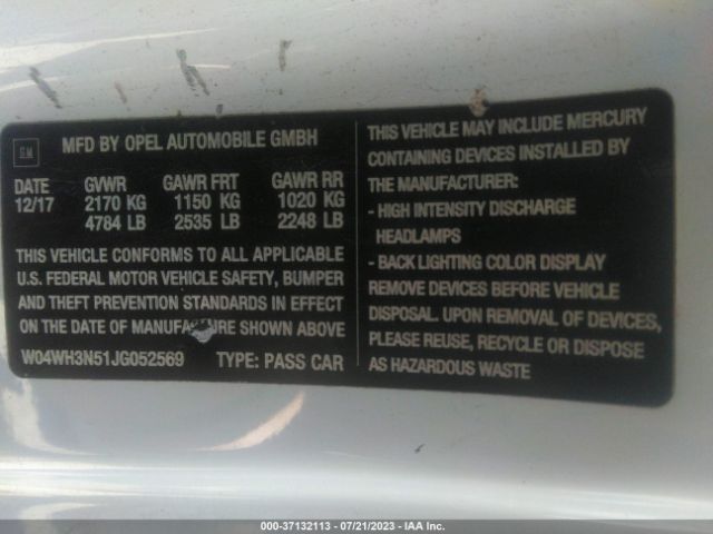W04WH3N51JG052569 Buick Cascada Premium