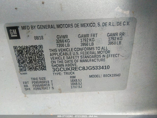 Chevrolet Silverado 1500 Lt 2018 3GCUKREC8JG533410 Image 9