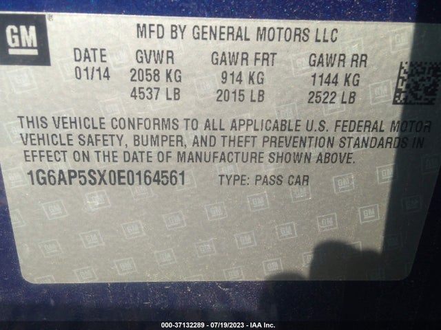 1G6AP5SX0E0164561 Cadillac Cts Sedan Rwd