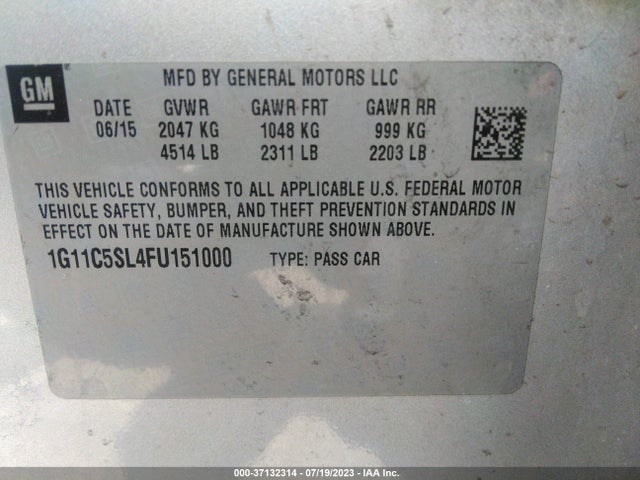 Chevrolet MALIBU LT 2015 1G11C5SL4FU151000 Image 9