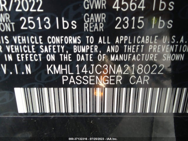 Hyundai Sonata N Line 2022 KMHL14JC3NA218022 Image 9