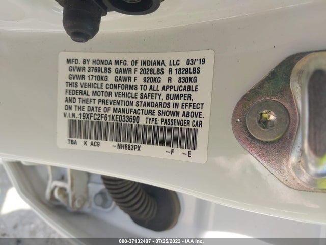 Honda Civic Sedan Lx 2019 19XFC2F61KE033690 Image 15