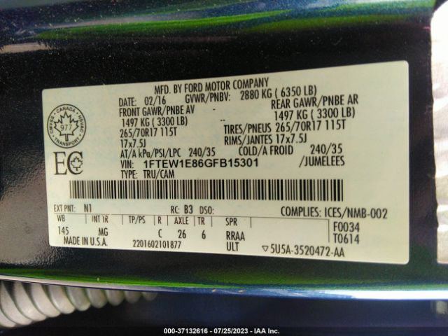 1FTEW1E86GFB15301 Ford F-150 Xlt/xl