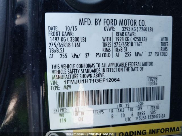 1FMJU1HT1GEF12064 Ford Expedition Xlt