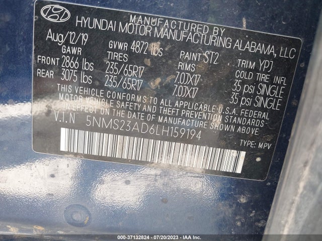 Hyundai Santa Fe Se 2020 5NMS23AD6LH159194 Image 15