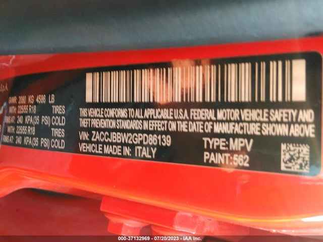 ZACCJBBW2GPD86139 Jeep Renegade 75th Anniversary