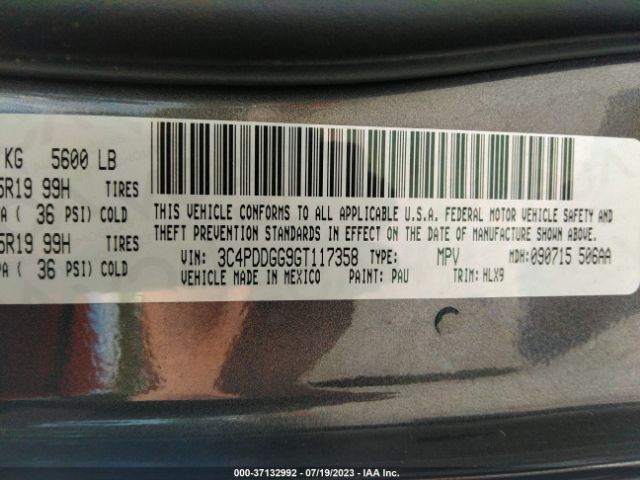3C4PDDGG9GT117358 Dodge Journey Crossroad Plus