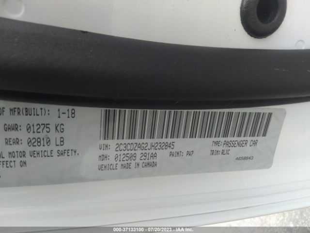 2C3CDZAG2JH232845 Dodge Challenger Sxt Plus