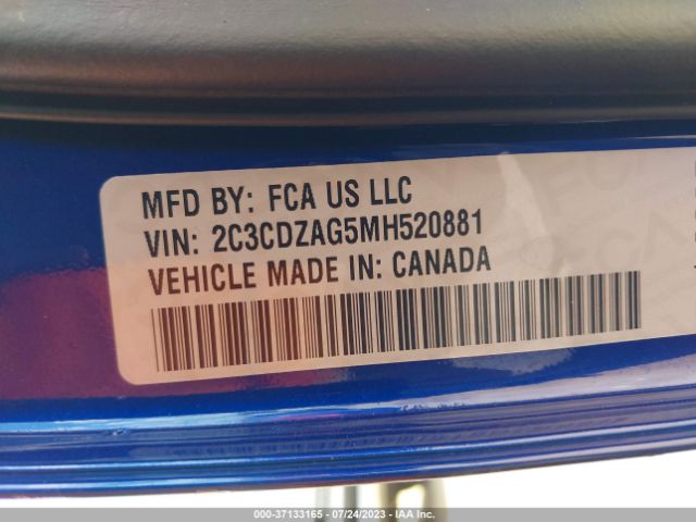 2C3CDZAG5MH520881 Dodge Challenger Sxt
