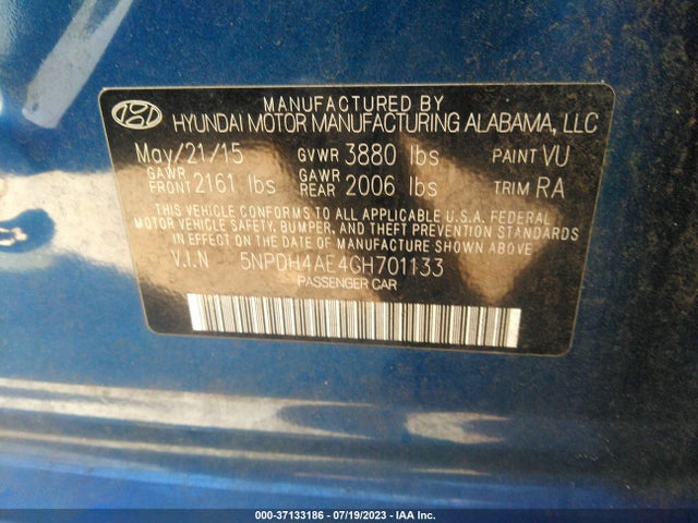 Hyundai ELANTRA SE 2016 5NPDH4AE4GH701133 Image 14