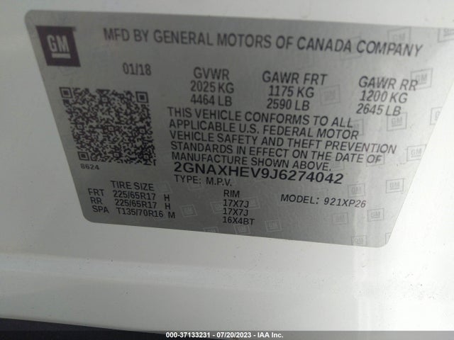 Chevrolet EQUINOX LS 2018 2GNAXHEV9J6274042 Image 15