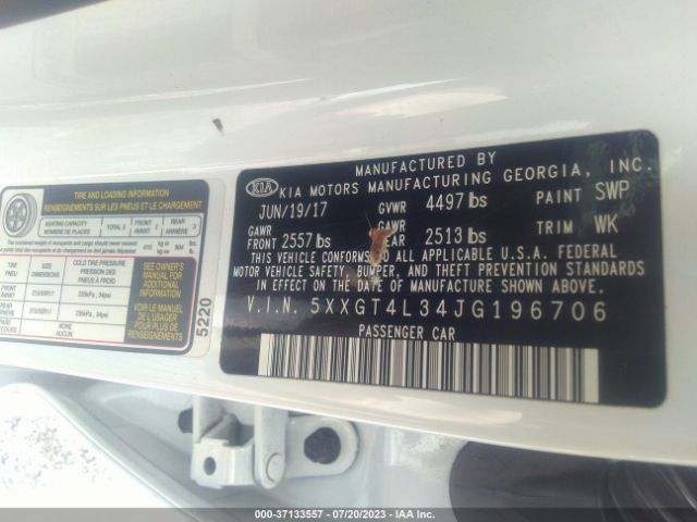 5XXGT4L34JG196706 KIA Optima S