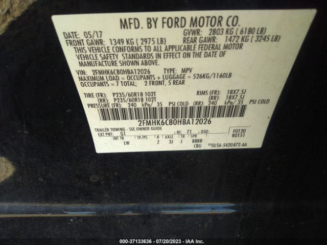 2FMHK6C80HBA12026 Ford FLEX SEL