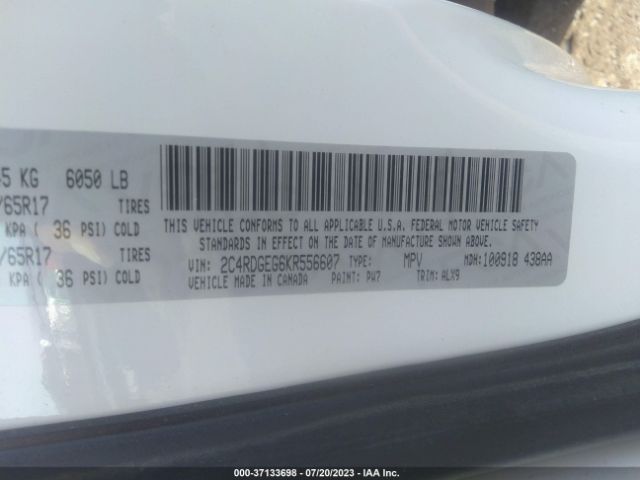 2C4RDGEG6KR556607 Dodge Grand Caravan Gt