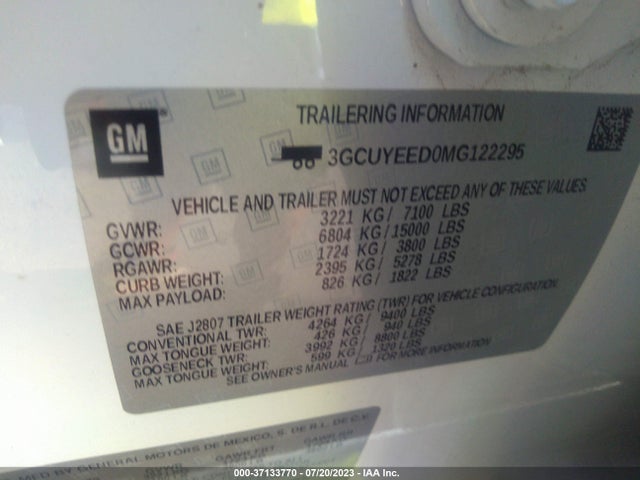 2021 CHEVROLET SILVERADO 1500 RST VIN: 3GCUYEED0MG122295