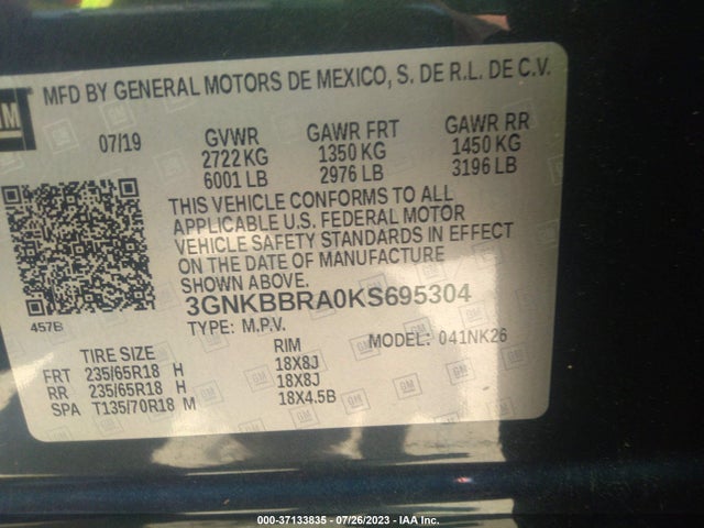 Chevrolet Blazer 2019 3GNKBBRA0KS695304 Image 9