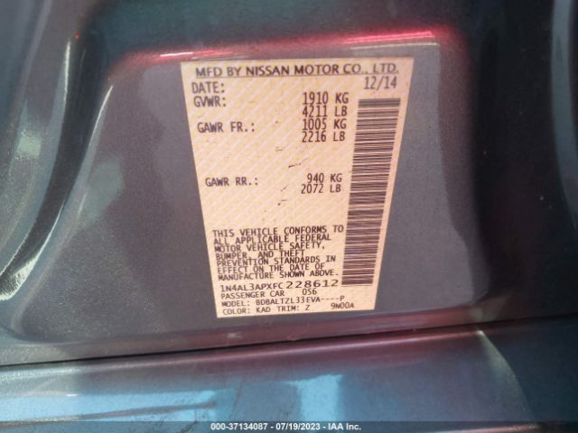 1N4AL3APXFC228612 Nissan Altima 2.5 Sl