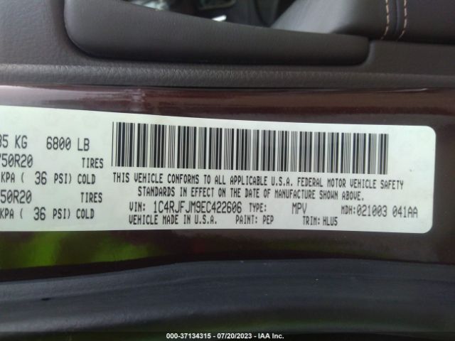 1C4RJFJM9EC422606 Jeep Grand Cherokee Summit