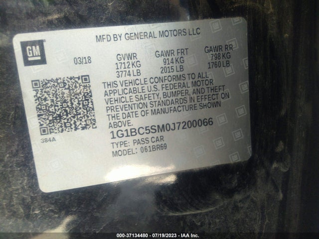 Chevrolet CRUZE LS 2018 1G1BC5SM0J7200066 Image 15