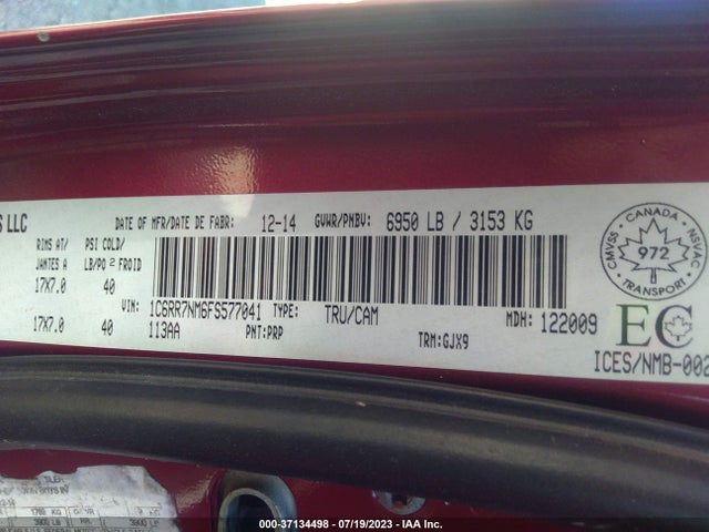 1C6RR7NM6FS577041 RAM 1500 Laramie