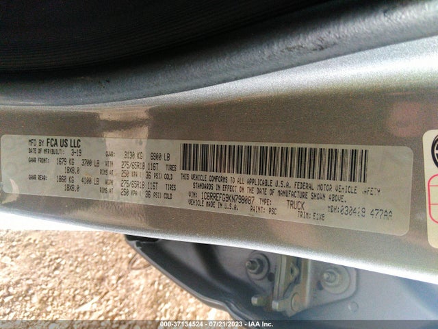 1C6RREFG9KN798087 RAM 1500 Big Horn/lone Star