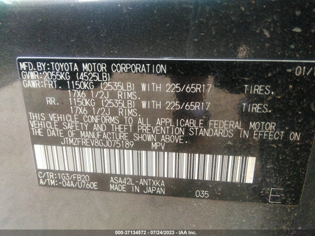 Toyota RAV4 LE 2016 JTMZFREV8GJ075189 Image 15