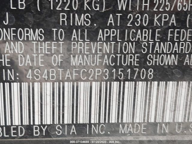 4S4BTAFC2P3151708 Subaru Outback Premium
