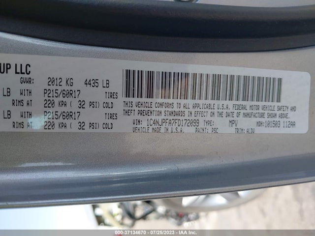 1C4NJPFA7FD172099 Jeep Patriot High Altitude Edition