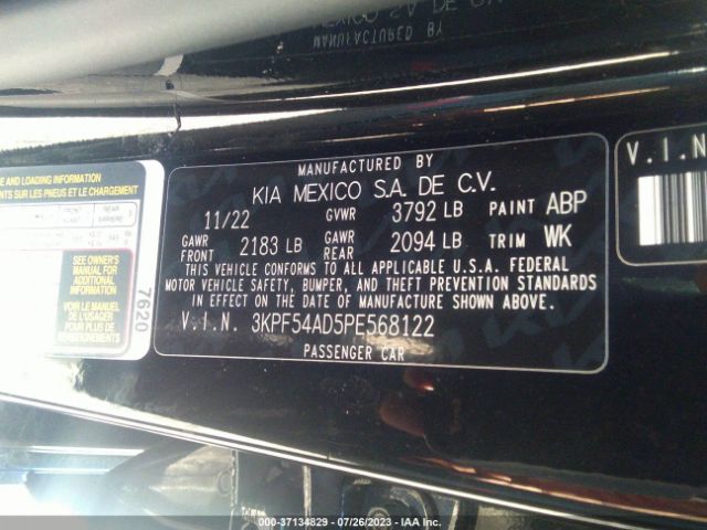 3KPF54AD5PE568122 KIA Forte Gt-line