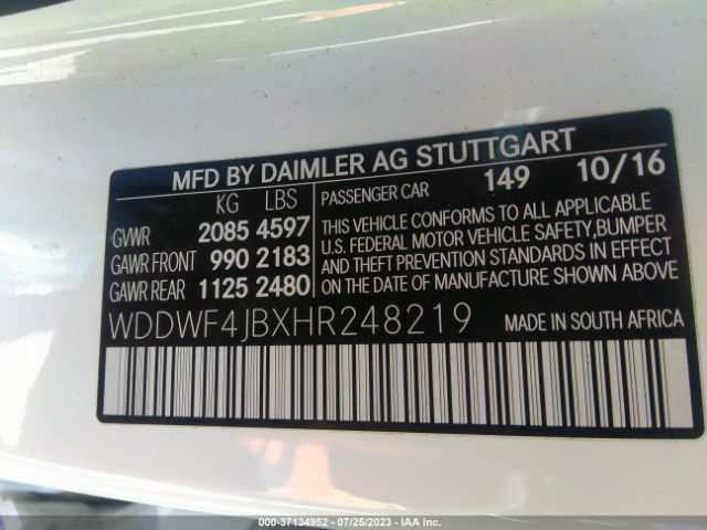 WDDWF4JBXHR248219 Mercedes-Benz C-class C 300