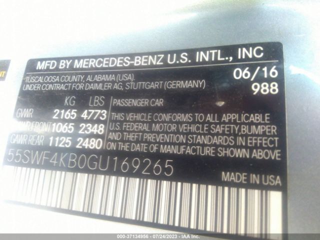 55SWF4KB0GU169265 Mercedes-Benz C-class C 300
