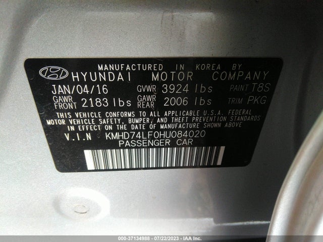 Hyundai ELANTRA SE 2017 KMHD74LF0HU084020 Image 9