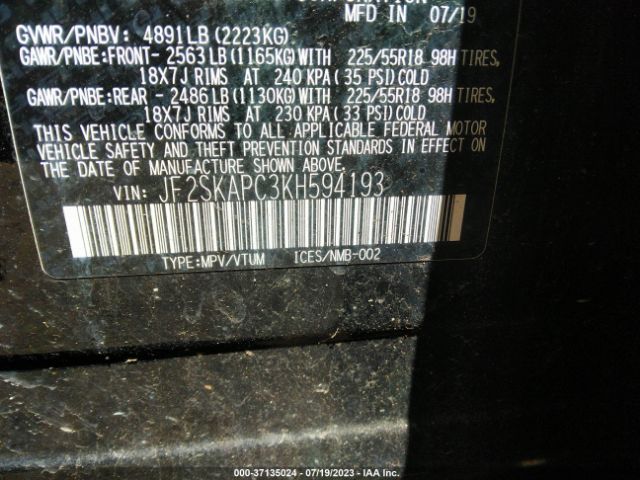 JF2SKAPC3KH594193 Subaru Forester Sport