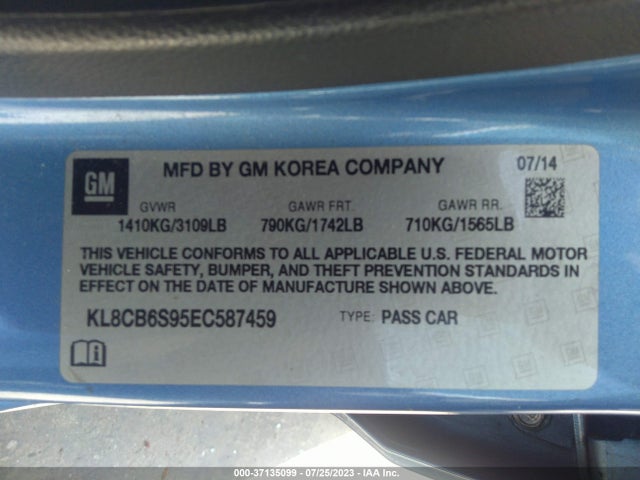 Chevrolet SPARK LS 2014 KL8CB6S95EC587459 Image 9