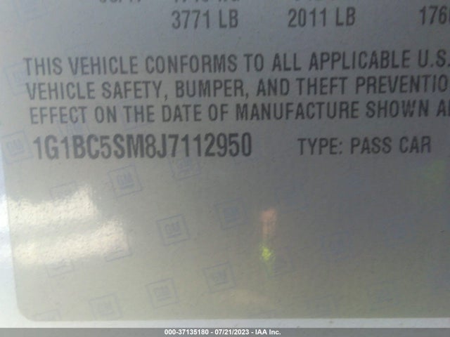 Chevrolet CRUZE LS 2018 1G1BC5SM8J7112950 Image 15