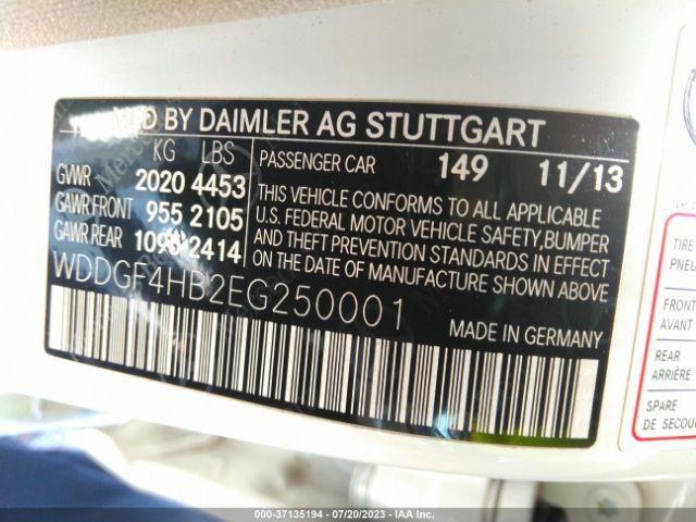 WDDGF4HB2EG250001 Mercedes-Benz C-class C 250
