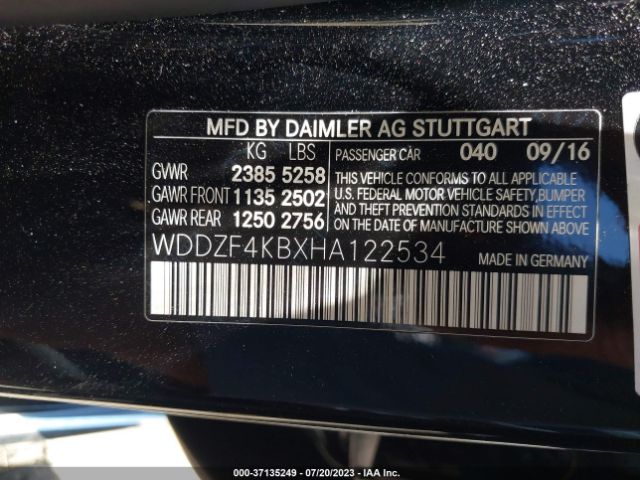 WDDZF4KBXHA122534 Mercedes-Benz E-class E 300