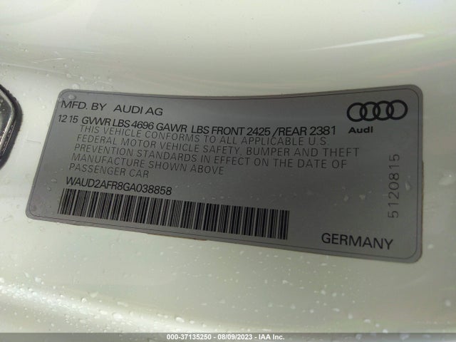 WAUD2AFR8GA038858 Audi A5 PREMIUM