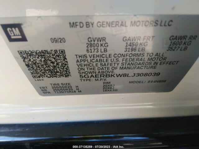 5GAERBKW8LJ308039 Buick Enclave Essence