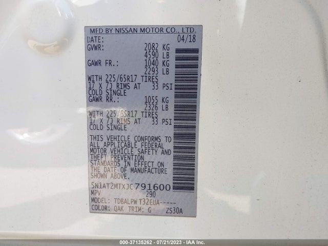 Nissan ROGUE S 2018 5N1AT2MTXJC791600 Image 15