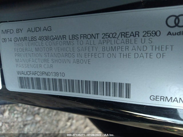 WAUCFAFC9FN013910 Audi A6 2.0t Premium