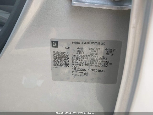 Chevrolet MALIBU RS 2019 1G1ZG5ST1KF204936 Image 9
