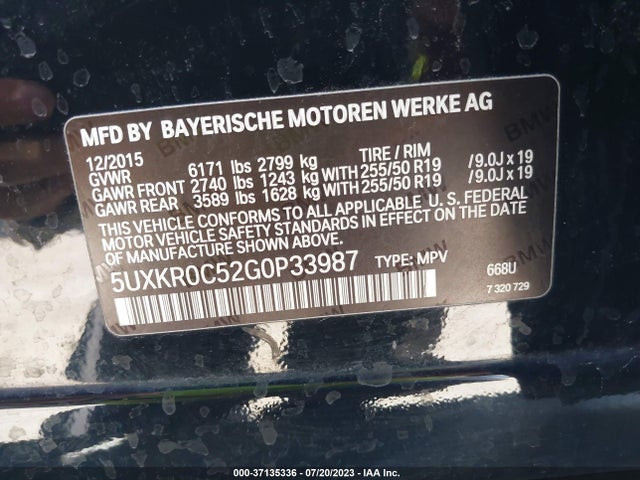 BMW X5 Xdrive35i 2016 5UXKR0C52G0P33987 Image 15