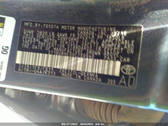 2017 TOYOTA COROLLA L/LE/XLE/SE VIN: 2T1BURHE0HC750940